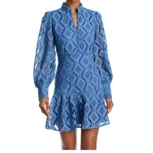 Aqua Blue Lace Dress - Long Sleeve
